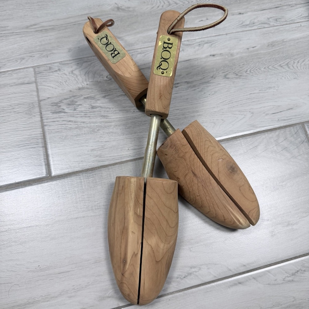 B.O.Q. Wooden Shoe Trees/Boot Trees (Set Of 3) Adjustable Metal Shaft S - Picture 3 of 8